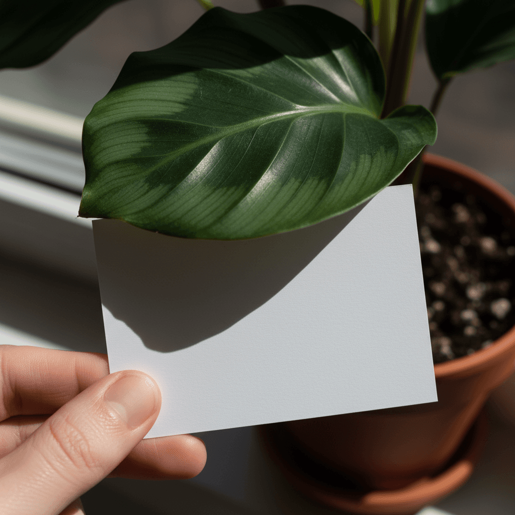 Inspecting the underside of a houseplant leaf for pests